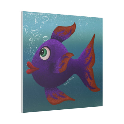 Purple Fish Matte Canvas, Stretched, 0.75"