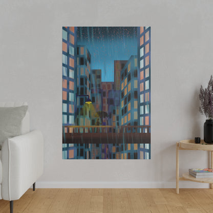 City Rain Matte Canvas, Stretched, 0.75"