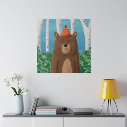 Bear In The Woods Matte Canvas, Stretched, 0.75"