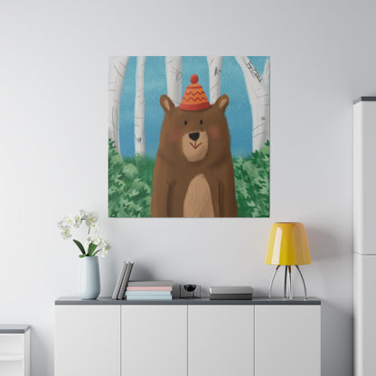 Bear In The Woods Matte Canvas, Stretched, 0.75"