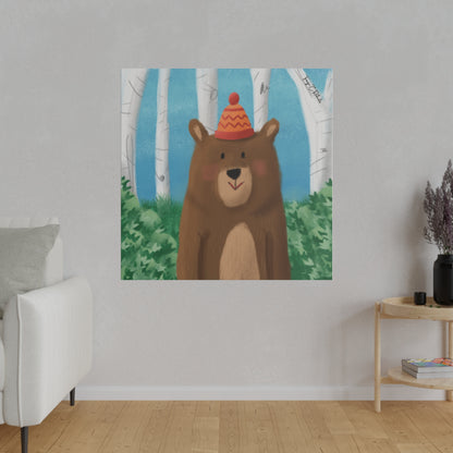 Bear In The Woods Matte Canvas, Stretched, 0.75"