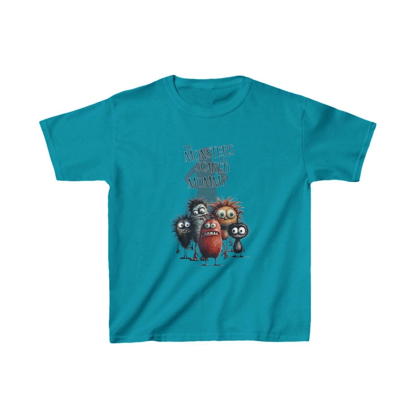 The Monsters Are Scared Of Mommy Kids Heavy Cotton™ Tee