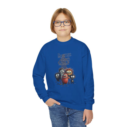 The Monsters Are Scared Of Mommy Youth Crewneck Sweatshirt