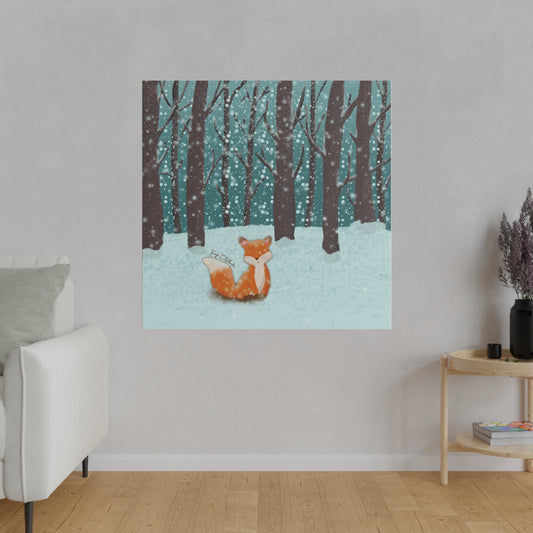 Snow Fox Matte Canvas, Stretched, 0.75"