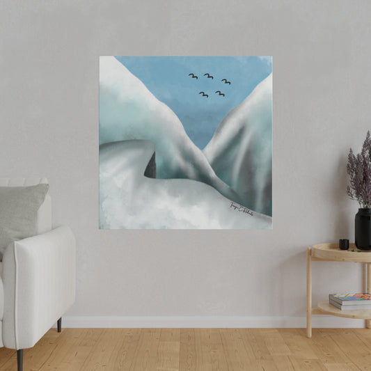 Snowy Mountains Matte Canvas, Stretched, 0.75"