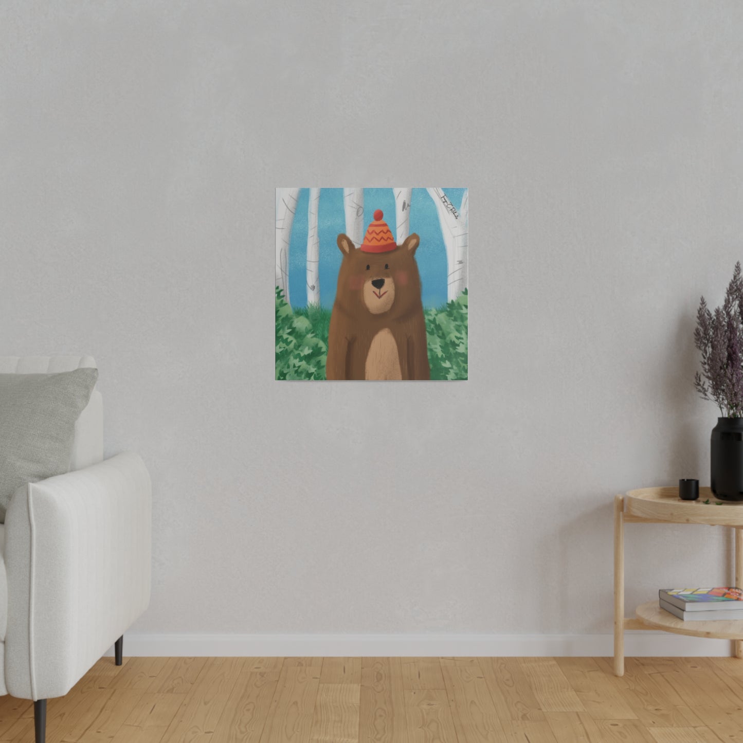 Bear In The Woods Matte Canvas, Stretched, 0.75"