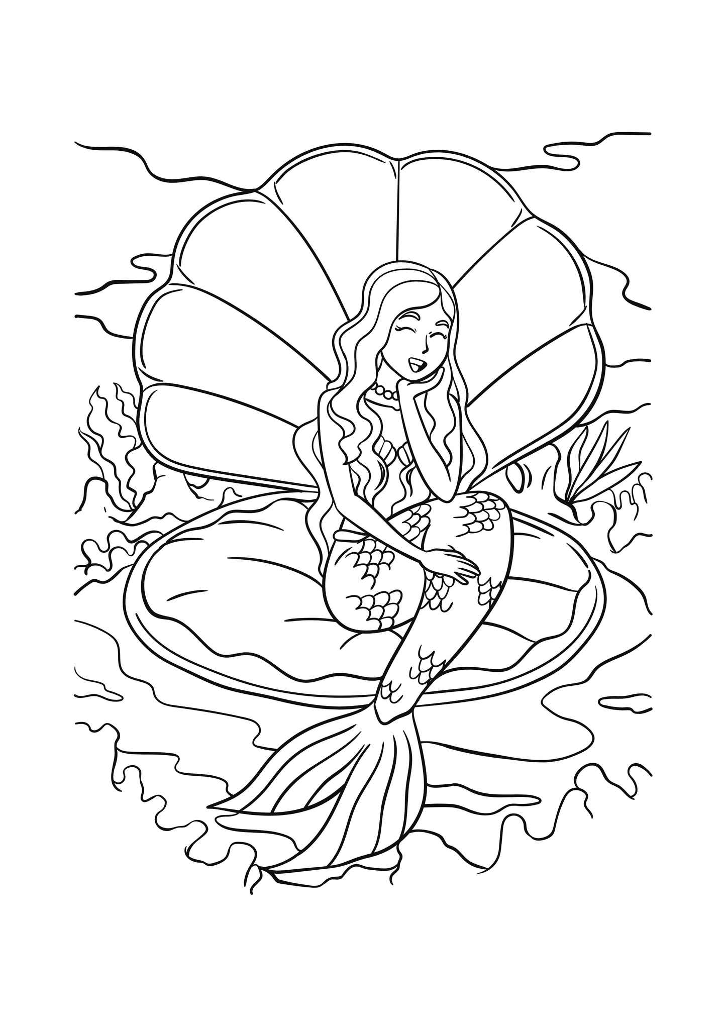 FREE Mermaid Colouring Pages 1