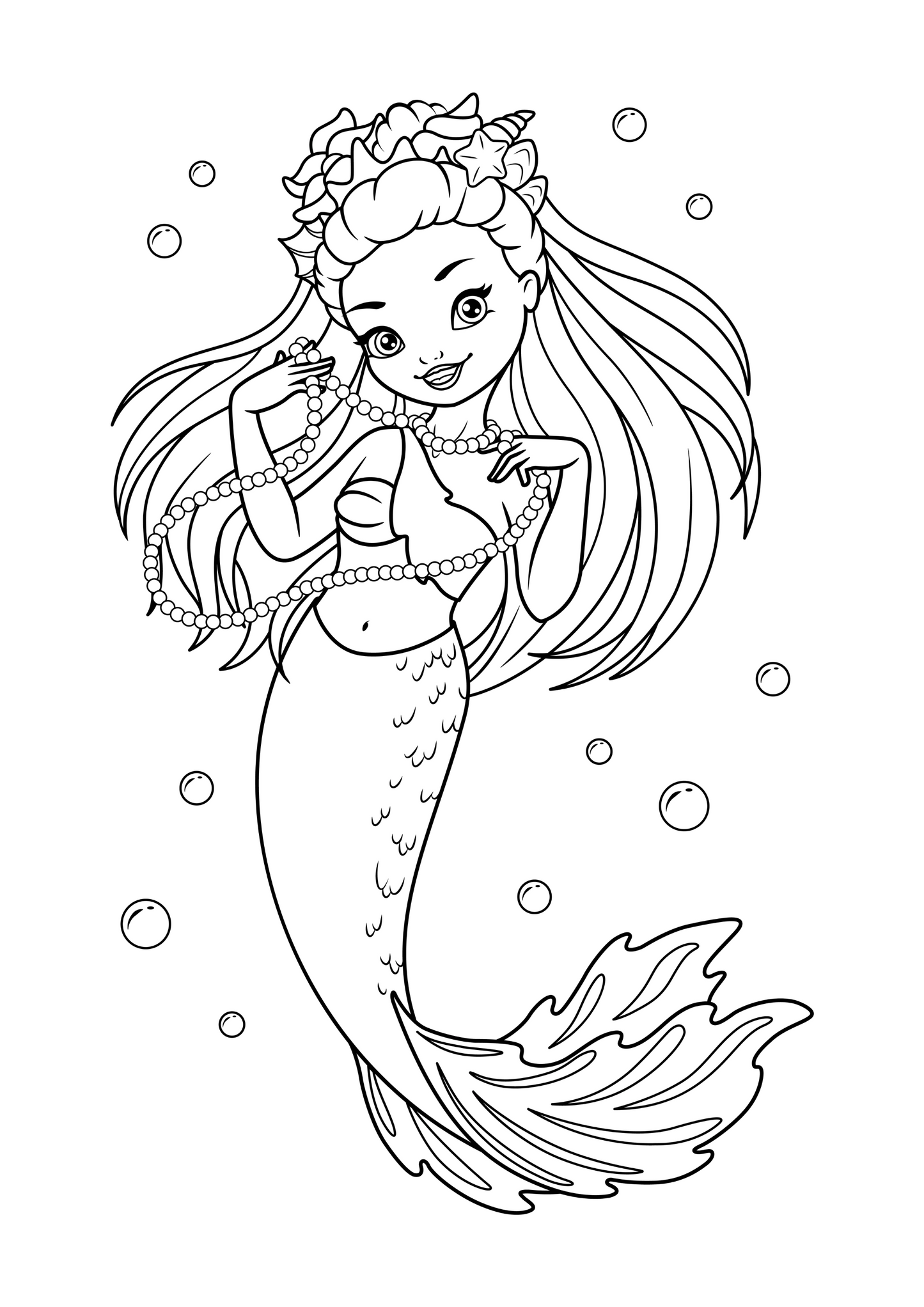 FREE Mermaid Colouring Pages 2