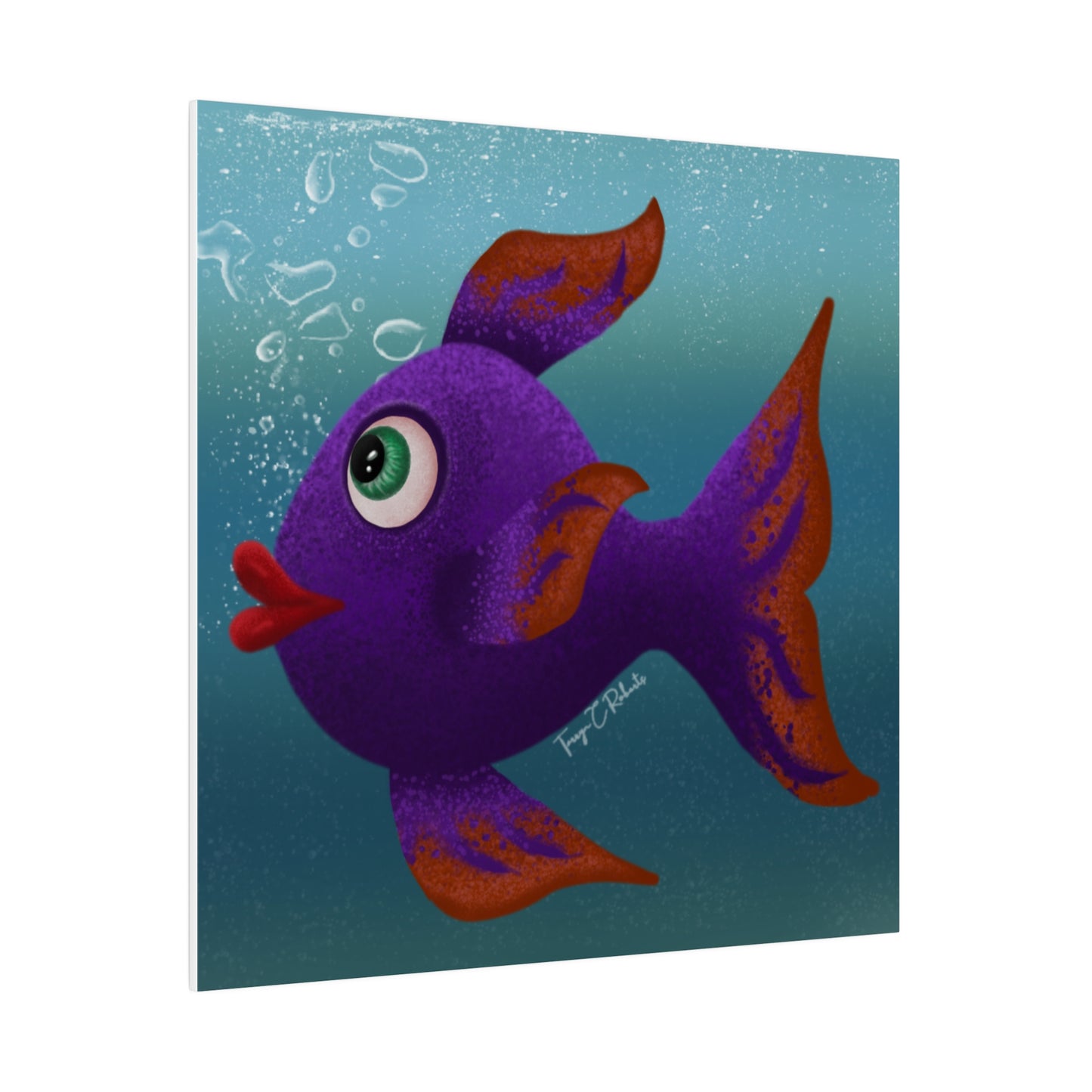 Purple Fish Matte Canvas, Stretched, 0.75"