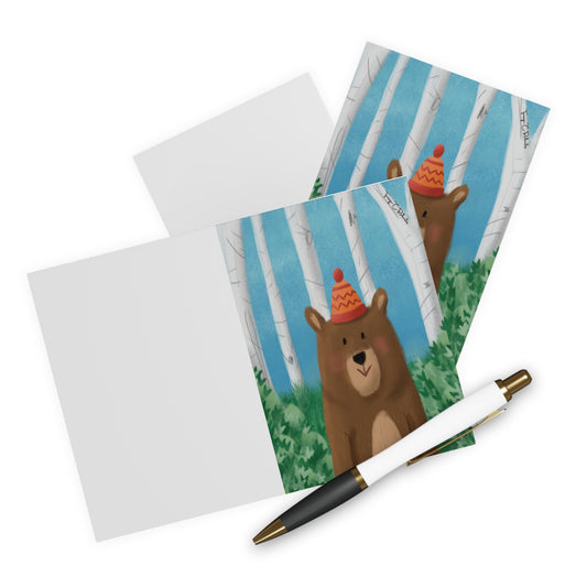 Bear In The Woods Greeting Cards (5 Pack)