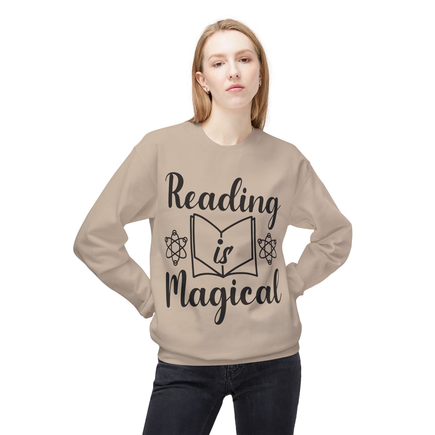 Reading is Magical Unisex Midweight Softstyle Fleece Crewneck Sweatshirt