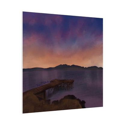 Pier Sunset Matte Canvas, Stretched, 0.75"