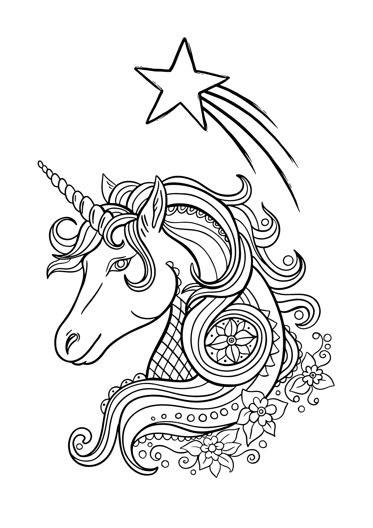 FREE Unicorn Colouring Pages 5