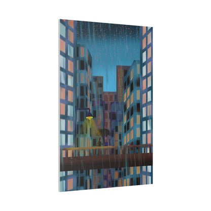 City Rain Matte Canvas, Stretched, 0.75"