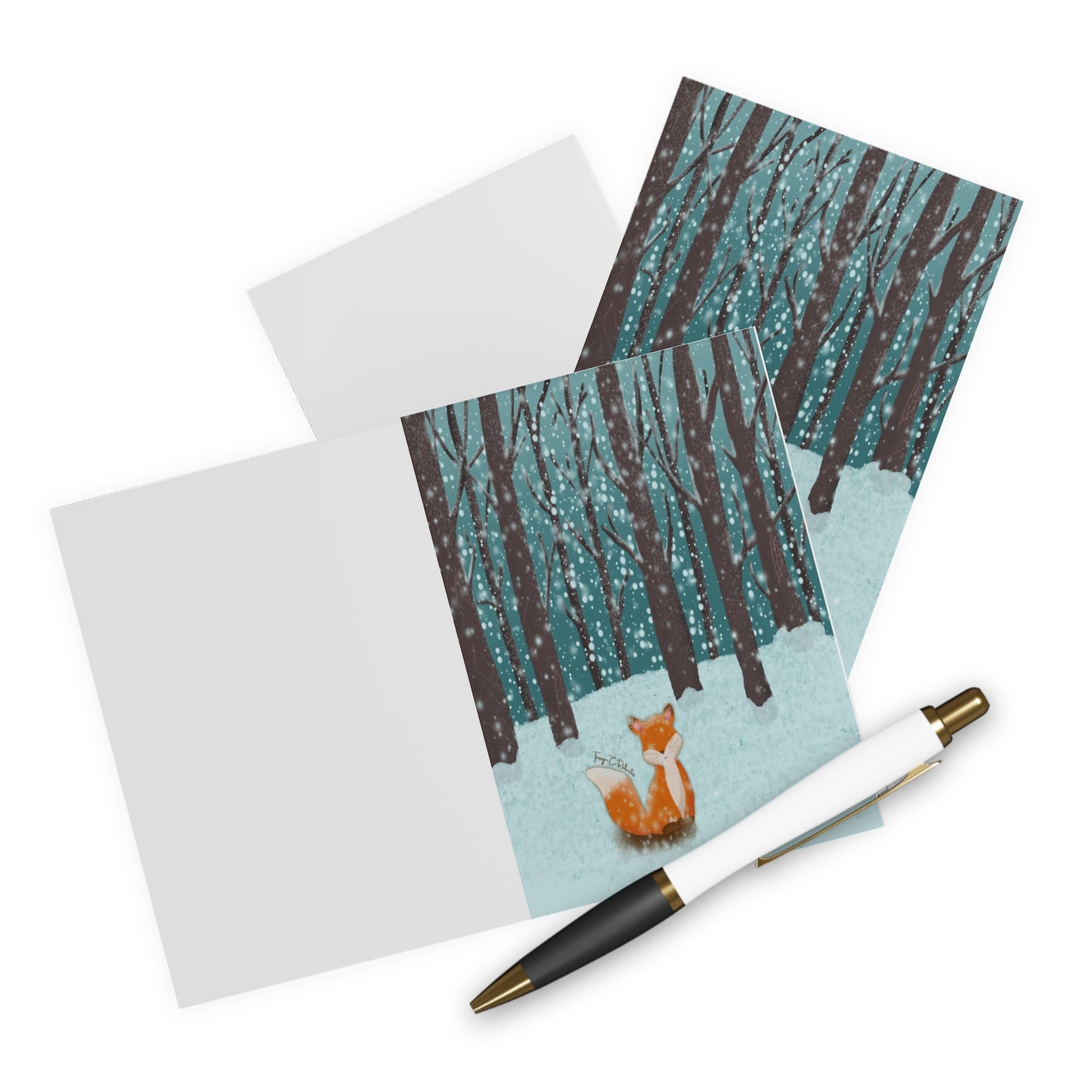 Snow Fox Greeting Cards (5 Pack)