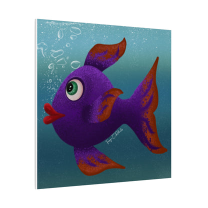 Purple Fish Matte Canvas, Stretched, 0.75"