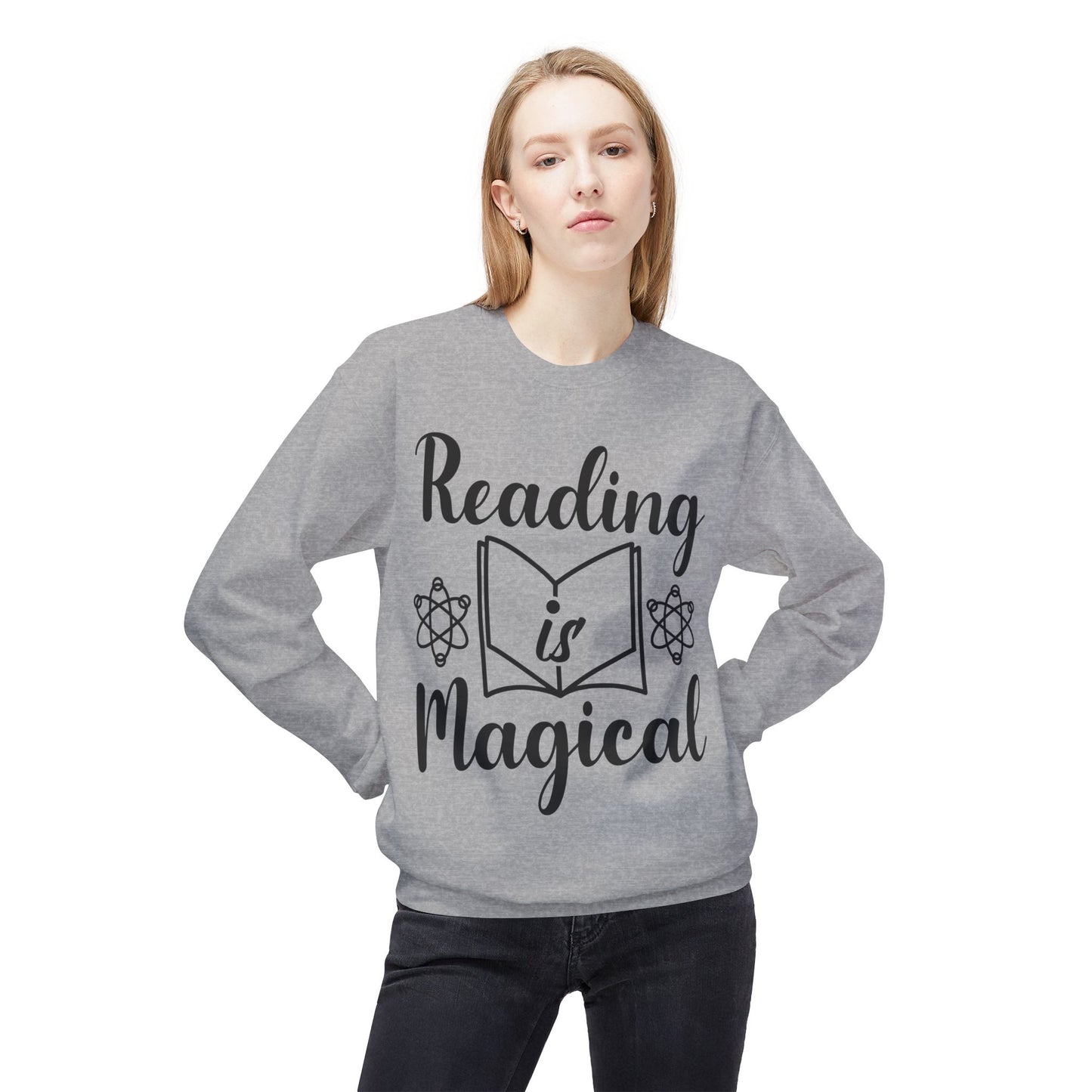 Reading is Magical Unisex Midweight Softstyle Fleece Crewneck Sweatshirt