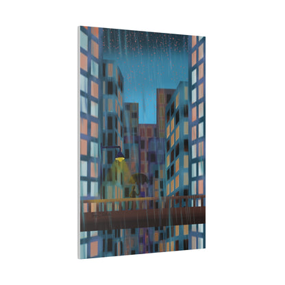 City Rain Matte Canvas, Stretched, 0.75"