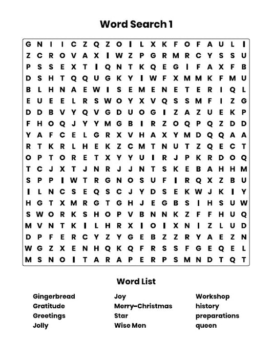 FREE Christmas Word Search Pages 1 Age 7-10