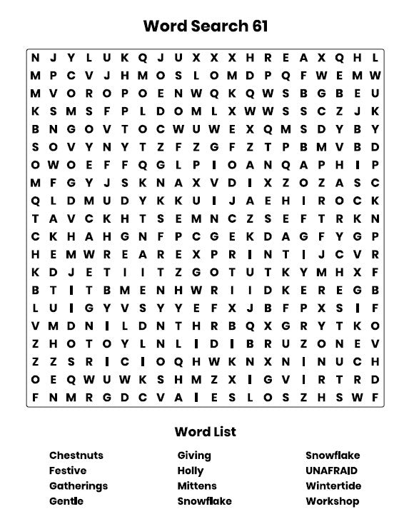 FREE Christmas Word Search Pages 4 Age 7-10