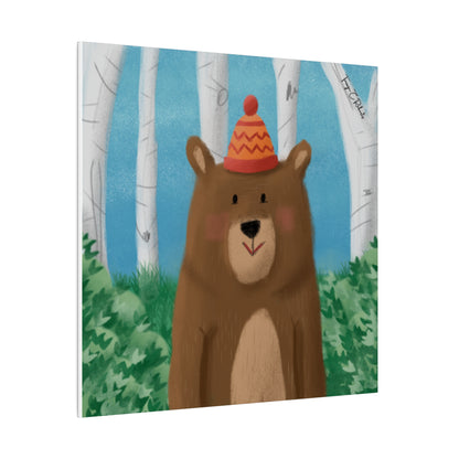 Bear In The Woods Matte Canvas, Stretched, 0.75"