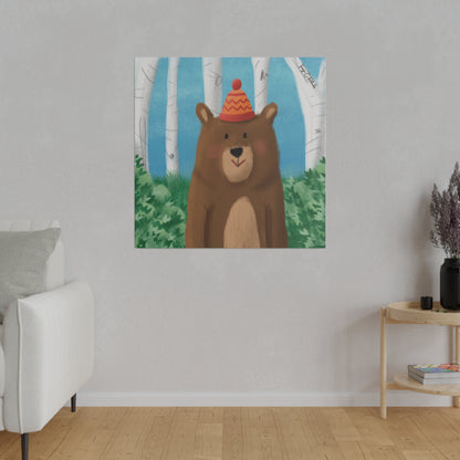 Bear In The Woods Matte Canvas, Stretched, 0.75"