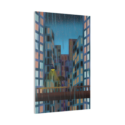 City Rain Matte Canvas, Stretched, 0.75"