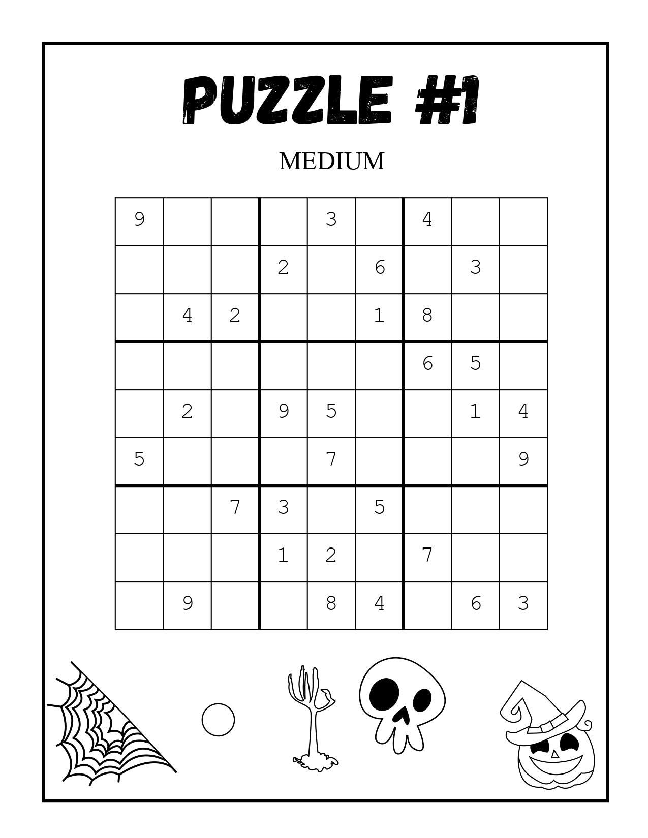 FREE Halloween Sudoku Pages for Parents