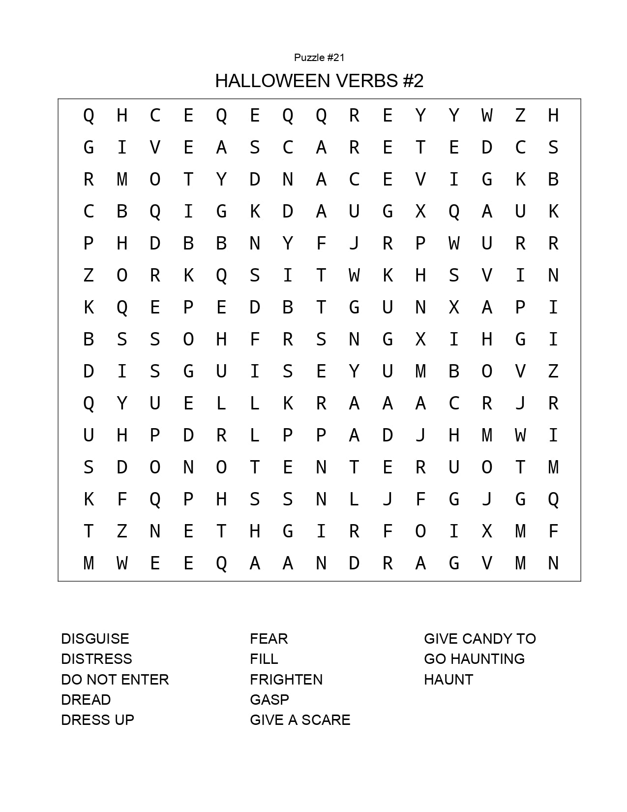 FREE Halloween Word Search Pages 3 Age 5-6